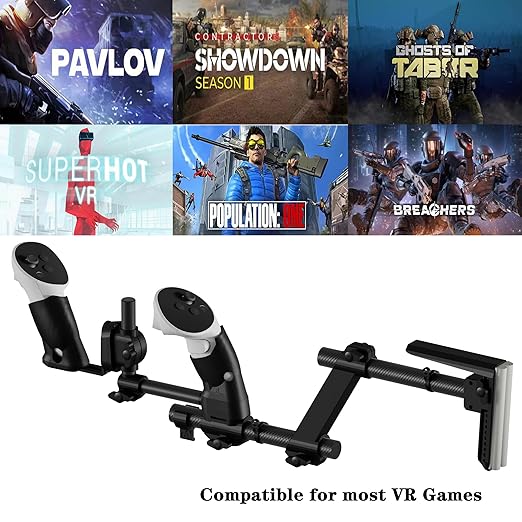 Moginno G3 Pro VR Carbon Fiber Gun Stock Compatible with Meta/Oculus Quest 3S/Quest 3 Controller Accessories Magnetic Gunstock Rifle Adapter with Shoulder Strap Enhance FPS Games Reality Control Fee