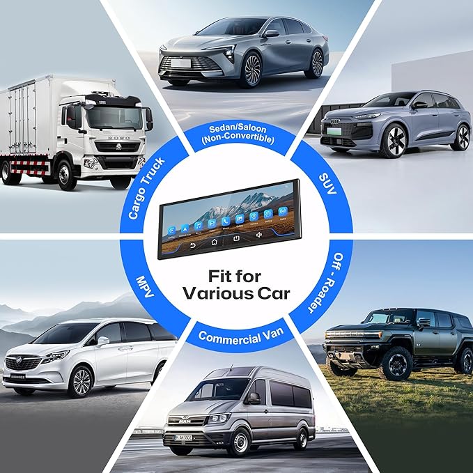 INNOVV V1 10.3 Inch Carplay Screen for Car 1920 * 720 IPS Touch Screen Car Stereo with GPS Navigation Dual-Band WiFi Bluetooth Audio Siri Apple Carplay &amp Android Auto Car Stereo Fit All Vehicl