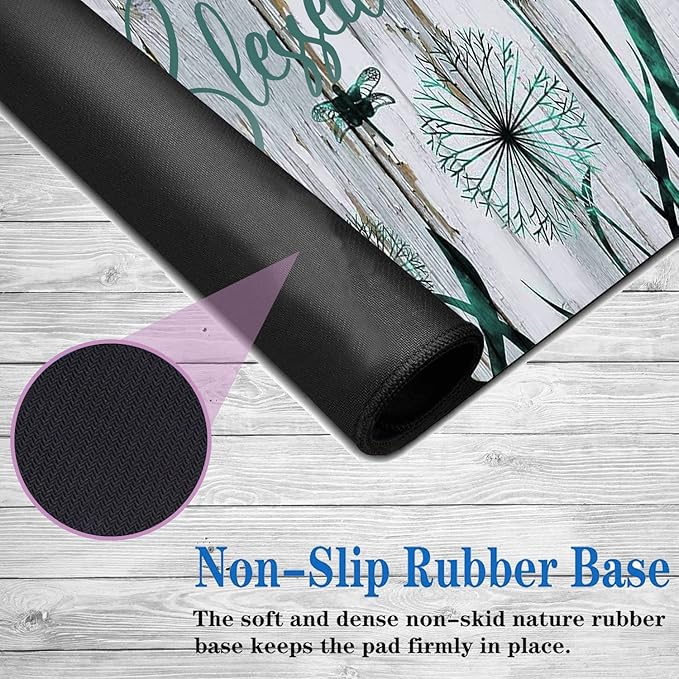 Large Game Mouse Pad + Wrist Support Pad + Coffee Coaster Dandelion and Blessed Foldable Table Mat with Stitched Edge Non-Slip Set Pad Suitable for Office Work and Home