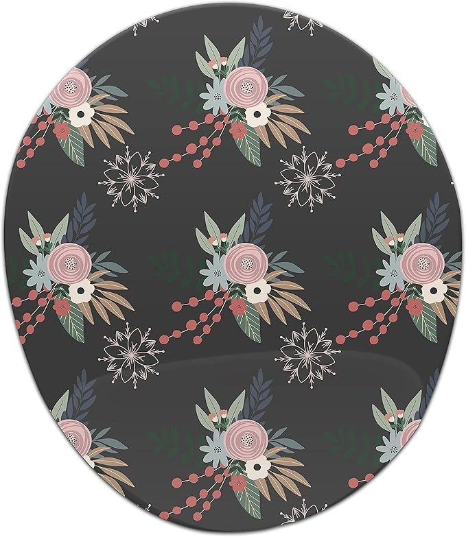 Ergonomic Mouse Pad with Wrist Rest Digital Printed Mouse Mat for Tendon Sheath Problems Non-Slip Base for Office and Home Size: 20 x 23 cm