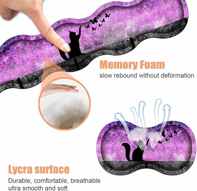 Ergonomic Keyboard Wrist Rest &amp Mouse Pad Wrist Rest Set Large XXL Gaming Desk Mat 31.5x 11.8 with Non-Slip Base Memory Foam Easy Typing Pain Relief for Home &amp Office Black Cat and Butte