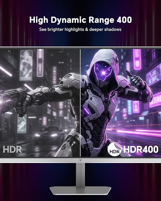 KTC 24 Inch 240Hz Gaming Monitor1080P PC Computer Monitor with Fast IPS Panel HDR 400 Adaptive Sync 1ms(MPRT) 116% sRGB HDMI Display Port Eye Care VESA Mount White H24F7