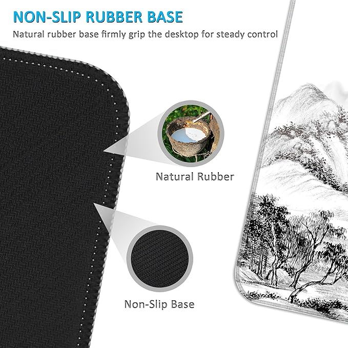 LL-COEUR Pattern XXL Computer Mouse Pad 35.4x15.7x0.12inch Large PC Keyboard Mousepad with Anti-Slip Base for Gaming (Landscape 2 35.4x15.7x0.12)