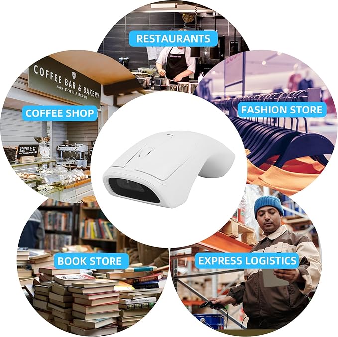 New Wireless Mouse Barcode Scanner 2-in-1 Design 2D Handheld Barcode Scanner with Wireless Mouse Functions for POS SystemStoreSupermarket Warehouse.(Black)