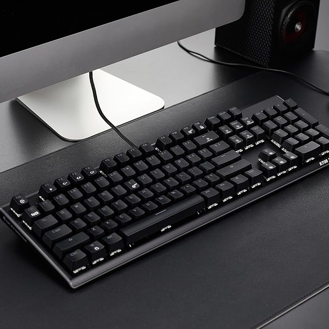 Hexgears GK735 Mechanical Gaming Keyboard Kailh Box White Switch 104 Keys ABS Keycaps Wired Gaming Keyboard with White LED Backlight Ergonomic Design for Windows Laptop PC Mac (No Light Strip)