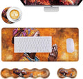 Mouse PadLarge Desk Mat Set 4in1 XL Mousepad + Keyboard Wrist Rest+Mouse Wrist Rest+Coaster with Ergonomic Desk Pad for Home Office Table Computer Cover -African Woman in Prayer Art