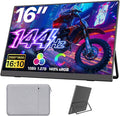 Portable Monitor 16 inch 2K QHD 2560X1600 145% sRGB 144 Hz HDR HDMI USB-C Travel Monitor for Laptop MacBook PC Surface PS5 Xbox External Display with Kickstand &amp Speakers VESA Compatible