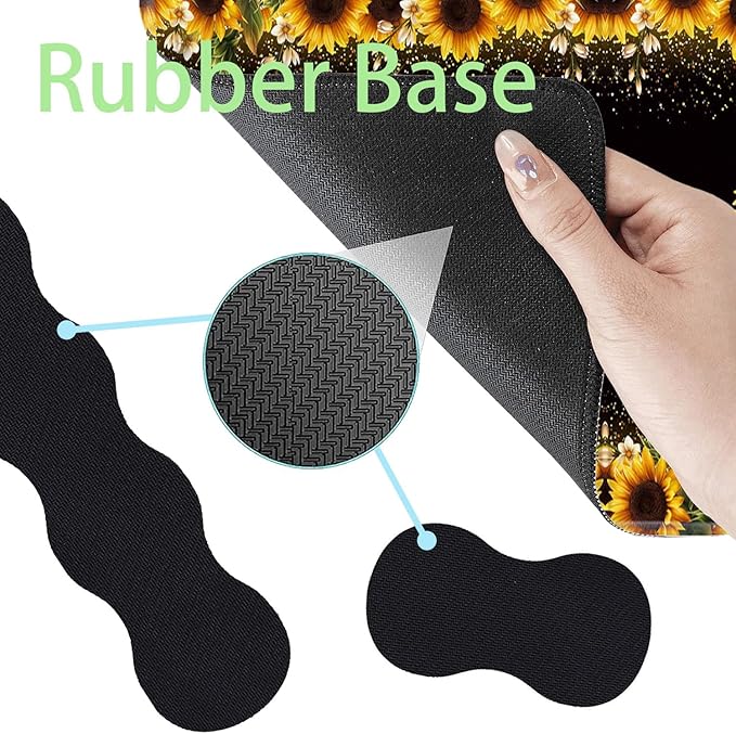Large Gaming Mouse Pad Keyboard Wrist Rest + Mouse Wrist Pad + Coaster Combination Set Memory Sponge Non-Slip Base. Suitable for Office and Home Glitter Turtle Sunflowers