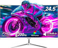 Gawfolk Gaming Monitor 24.5 Inch 200Hz Built-in Speakers 180hz PC Monitor FHD 1080P Frameless Computer Monitors VAsRGB 100% DisplayPort HDMI Eye Care Wall Mount Compatible (White)