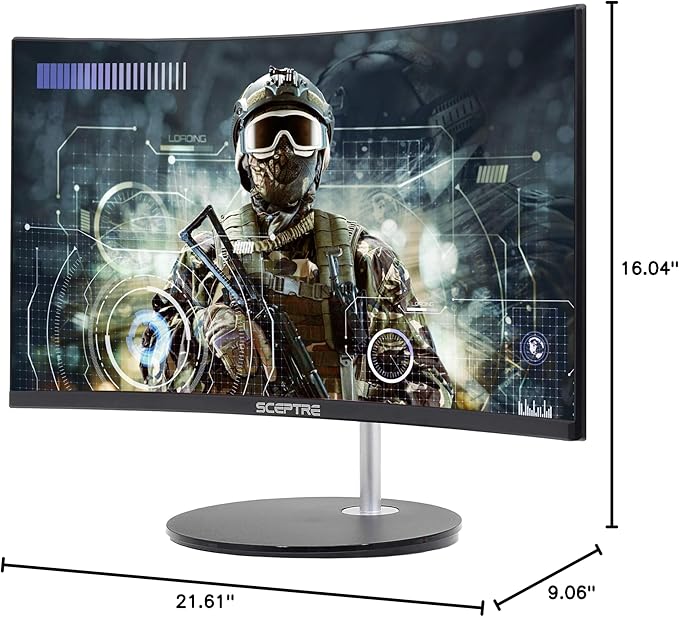 Sceptre Curved 24-inch Gaming Monitor 1080p 98% sRGB HDMI x2 VGA Build-in Speakers Machine Black