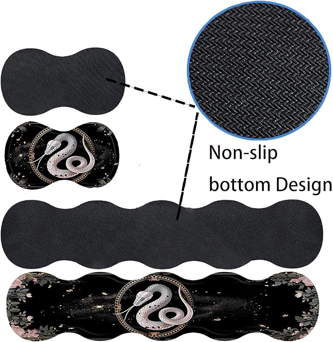 Keyboard Mouse Pad SetLarge Desk Pad+Keyboard Wrist Rest+Mouse Pad Wrist Support+CoasterEasy Typing Pain Relief Non-Slip Mousepad Wrist Support Mousepad Set Home OfficeBoho Snake Witch