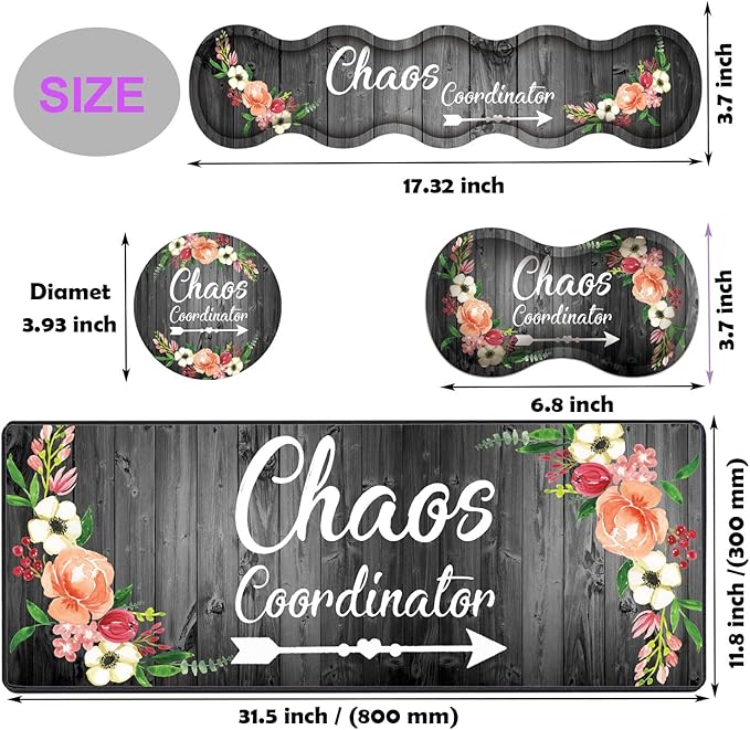 Large Gaming Mouse Pad Keyboard Wrist Rest pad + Mouse Wrist pad + Coaster Set Extended Waterproof Non-Slip Table mat Suitable for Home Office Learning Games - Chaos Coordinator