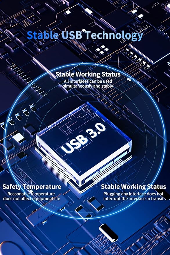 UtechSmart USB Hub 4-Port USB 3.0 Hub Ultra-Slim USB Adapter for Laptop 5Gbps Fast Data Transfer USB 3.0 Splitter for Dell HP MacBook (Grey)