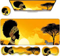 Ergonomic Keyboard Wrist Rest &amp Mouse Pad Wrist Rest SetXL Gaming Desk Mat 31.5x 11.8Non-Slip BaseMemory FoamEasy Typing Pain Relief for Office &amp HomeAfrican Woman Sunset Art