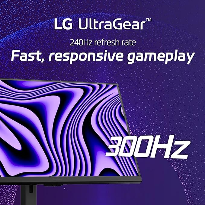 LG 27 QHD Ultragear Monitor 300Hz 1ms NVIDIA G-Sync AMD FreeSync Premium VESA DisplayHDR 400HDMI Displayport USB Type-C Tilt/Height/Swivel &amp Pivot Adjustment Stand