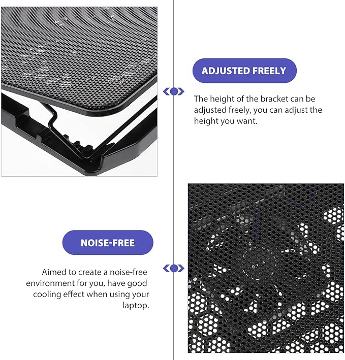 Laptop Cooling Pad 15.6 Inch with 1 Quiet Fan Black Cooling Stand for Gaming and Work Laptops Portable Heat Dissipation Base for Office and Home Use