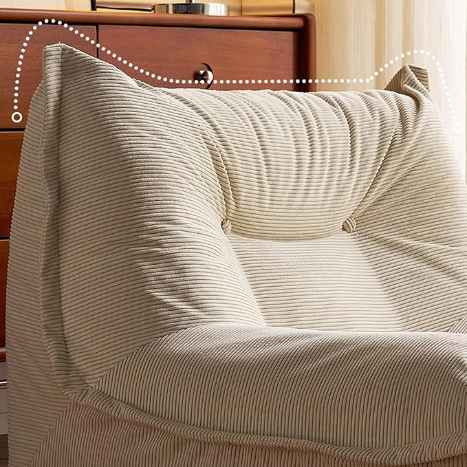 ELEFOCUS Lazy Floor SofaFloor Chair Lounge Bean Bag Chair Single Sofa for Living Room Bedroom Salon Office(B)