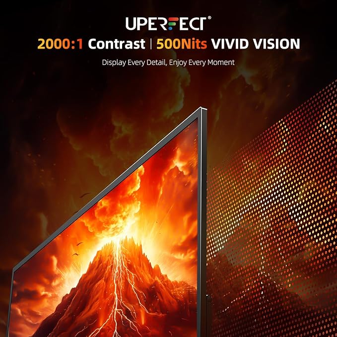 UPERFECT 24.5 Portable Monitor 240Hz Gaming Monitor 2000:1 Contrast FreeSync 0.1ms Fast IPS Large Screen Built-in 180° Adjustable Stand/VESA USB-C HDMI Second Screen for Laptop Phone Game Console