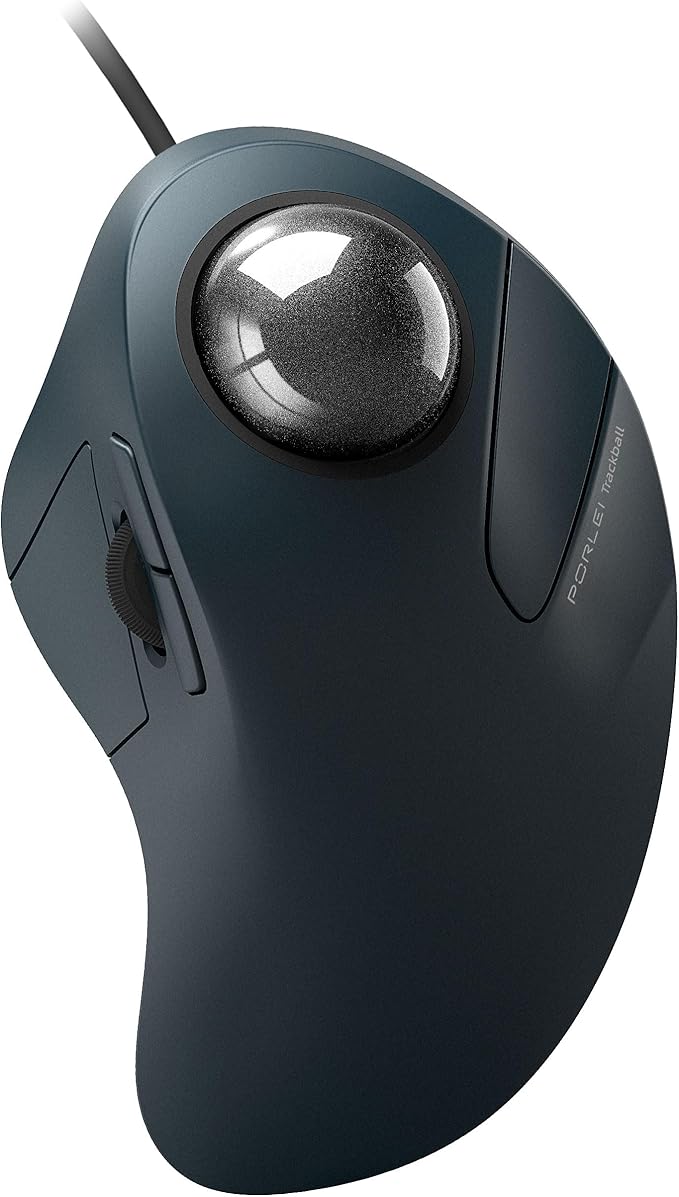 Wired Trackball Mouse for Large Hands Ergonomic Design Reduces Wrist &amp Muscle Strain Precision Tracking with Easy Index Finger Control Compatible with PC Laptop Windows Mac Black