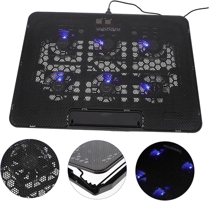POPETPOP Laptop Cooling Pad Adjustable Height Lightweight Design for up to Laptops USB Powered Fan for Efficient Heat Dissipation for Travel and Business Use