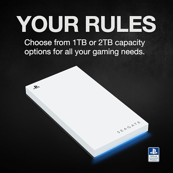 Seagate Game Drive for PlayStation® Consoles 1 TB External Hard Drive - USB 3.2 Gen 1 Officially-Licensed (STMH1000100)