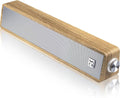 MICA Computer Speakers Vintage Wired Computer Sound Bar Retro Wooden Mini Soundbar USB Powered PC Speakers for Desktop Monitor Laptop Tablet 3.5mm Aux Connection Angled (Yellow)