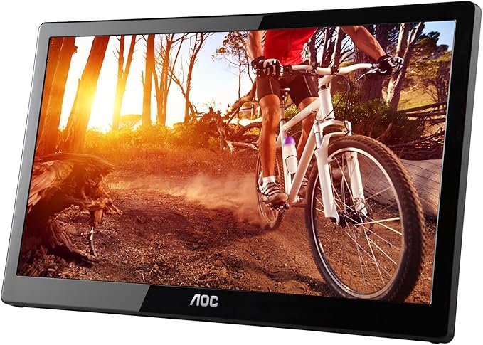 AOC e1659Fwu 16-Inch Ultra Slim 1366x768 Res 200 cd/m2 Brightness USB 3.0-Powered Portable LED Monitor (Renewed)