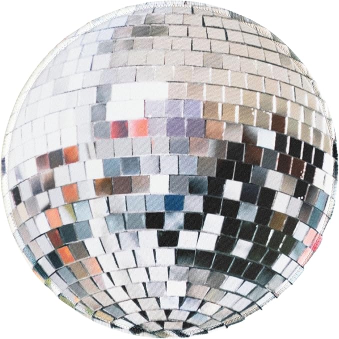 Elyse Breanne Design 8.5 Inch Round Mouse Pad for Computer Desktop Protector Non-Slip Rubber Backing Disco Ball
