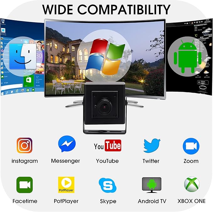 SVPRO USB Webcam 1080P HD Camera 30fps/60fps/100fps High Speed Video Camera for Live Streaming Small External Camera for Computer LaptopUSB2.0 UVC Webcam Wall Mount and Surface Mount