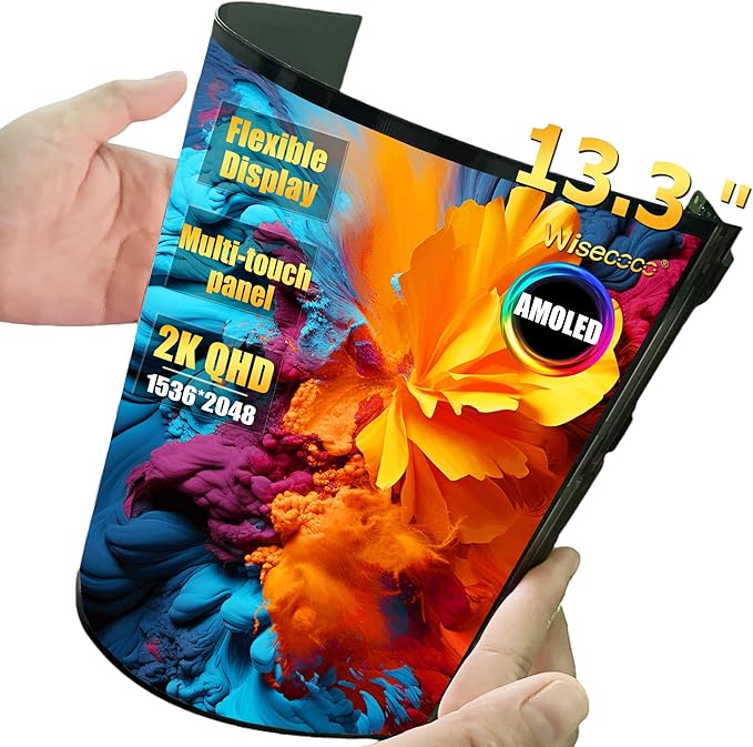 OLED Flexible Display 13.3 Inch Amoled On-Cell Capacitive Touchscreen 2K 2048x1536 IPS Bendable Flexible Screen Display