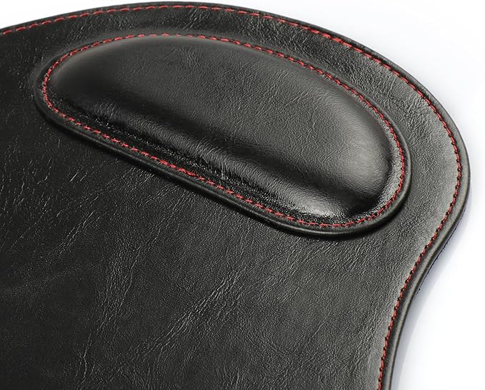 Londo PU Leather Oval Shape Non-Slip Mousepad with Wrist Rest Support Waterproof Surface Comfort Memory Foam Light Ergonomic Design Mouse Pad for Laptop Desktop
