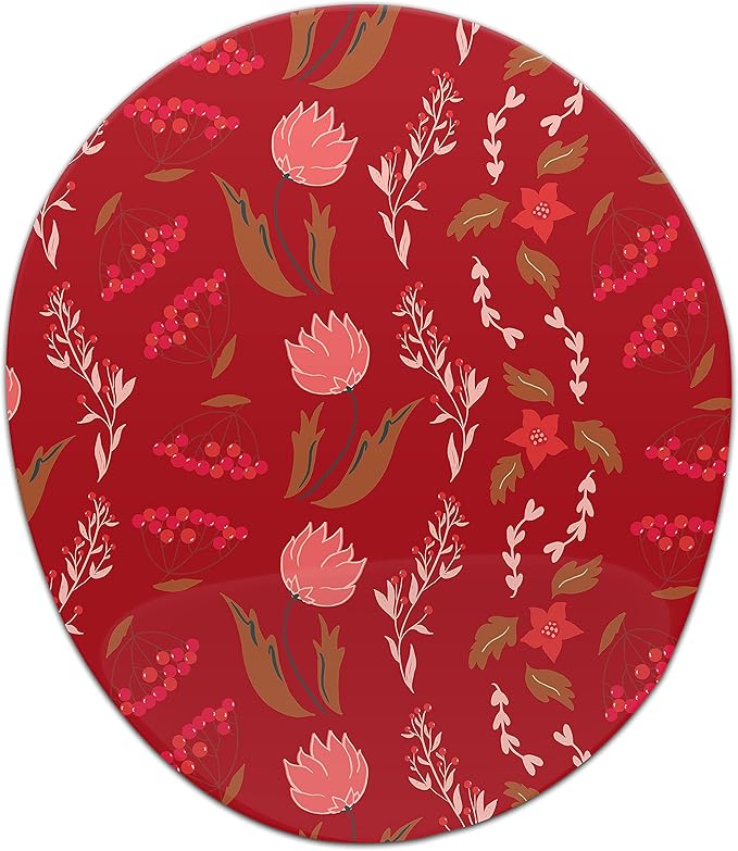 Ergonomic Mouse Pad with Wrist Rest Digital Printed Mouse Mat for Tendon Sheath Problems Non-Slip Base for Office and Home Size: 20 x 23 cm