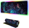 RGB Mouse Pad Led Desk Mat I 31.5 x 11.8 Inch Large Mouse Pad I XL Oversized Big Mouse mat 14 Led Light Modes I Anti-Slip Rubber Base Waterproof Keyboard Pad for PC Gaming I Stellar Nebula