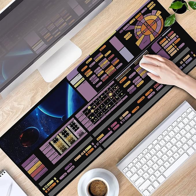 Sci-fi Control Console Display Mouse Mat Science Fiction Desk mat Large Mouse pad for Desk Gamer Mouse pad Game Mat Computer Gaming Accessories SciFi Gift Valentine GiftsGift for him VA