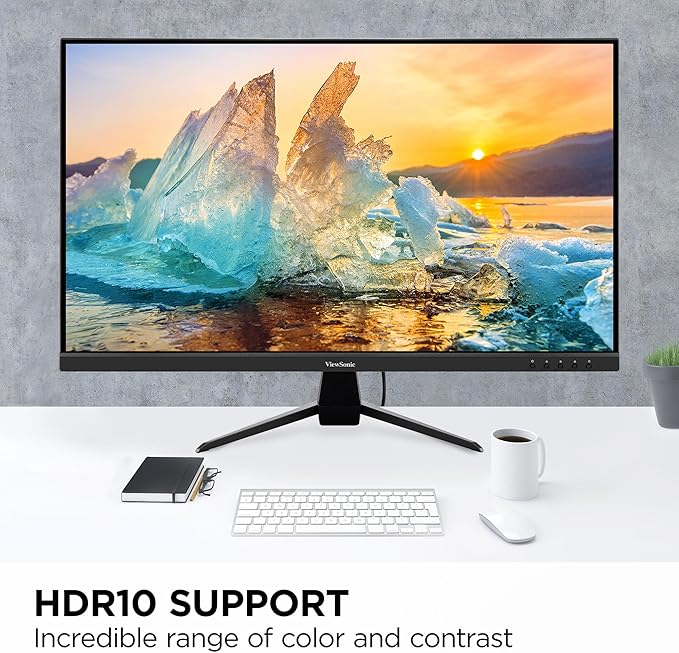 ViewSonic VX3267U-2K 32 Inch 1440p IPS Monitor with 65W USB C HDR10 Content Support Ultra-Thin Bezels Eye Care HDMI and DP Input Black
