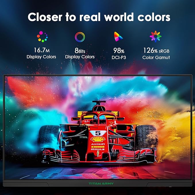 TITAN ARMY 24.5 Inch 240Hz 1440p Gaming Monitor QHD 2560 x 1440p Fast IPS Panel 1ms GTG Response Time Adaptive Sync 126% sRGB HDR 500 Low Blue Light VESA 100x100 P2510S Plus