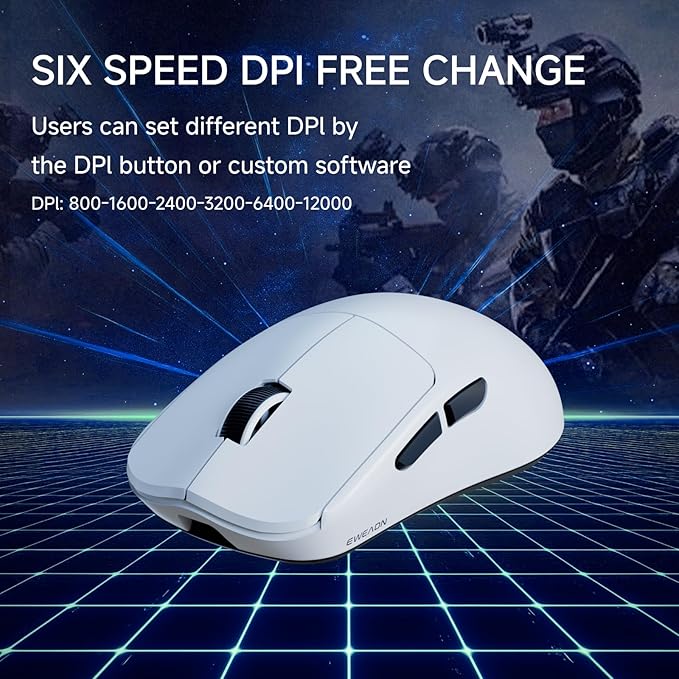 X23Pro Wireless Gaming Mouse 2.4G/BT5.0/USB-C Esports Gaming Mouse 800mAh Rechargeable Lightweight Mouse Gaming 12000 DPI Wireless Mouse with 6 Programmable Buttonsfor Laptop/PC/Mac White