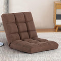 Floor Chair with Back Support Folding Chair with 6 Adjustable Position Padded Sleeper Bed Floor Gaming Chair Meditation Chair Gaming Floor Chairs for Adults (Country Rustic Brown)