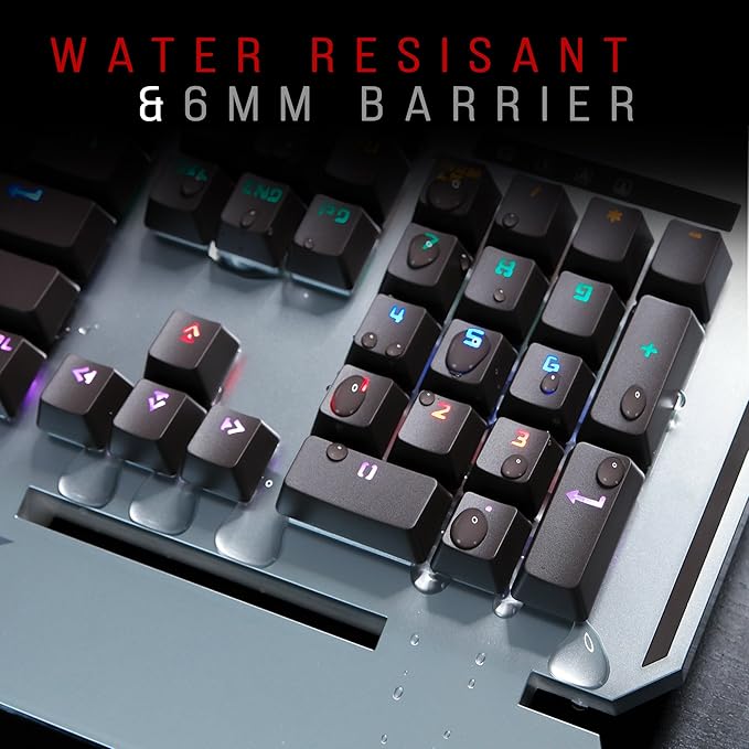 Bloody Gaming B740 Wired Optical Gaming Keyboard with Ergonomic Wrist Rest – Quiet &amp Satisfying Switch Keyboard - LED Backlit Illuminated Keys – Water/Splash Resistant - [Black Switches – LK Gen 1