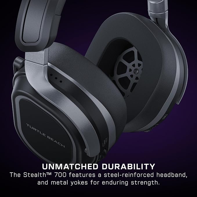 Turtle Beach Stealth 700 Gen 3 Wireless Multiplatform Amplified Gaming Headset for PS5 PS4 PC Mobile – 60mm Drivers AI Noise-Cancelling Mic Bluetooth 80-Hr Battery Dual Transmitters – Black