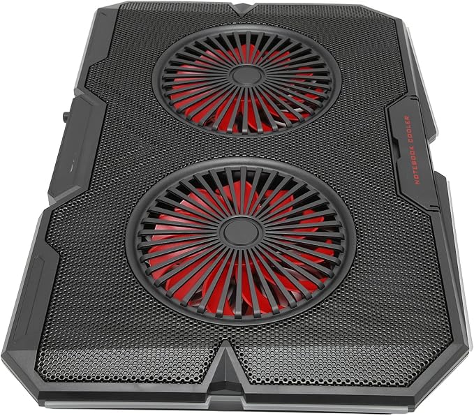 RGB Laptop Pad with Dual Silent Fans Gaming Laptop Cooler Stand with 7 s Height Adjustment 2 USB Ports and RGB ing for 14in to 17in Lap y Panel