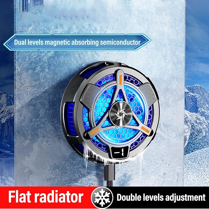 Pad Cooler Magnetic Tablet Cooler for Pad/Phone Two Levels to Heat Dissipation Advanced Cooling Technology for Mobile Gaming Streaming Type C Interface