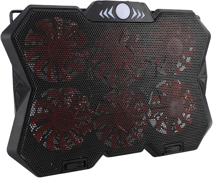 Laptop Cooling Pad Large Size Compatibility with 6 Height Adaptable RGB Silent Fan Efficient Heat Dissipation for 19in Laptops