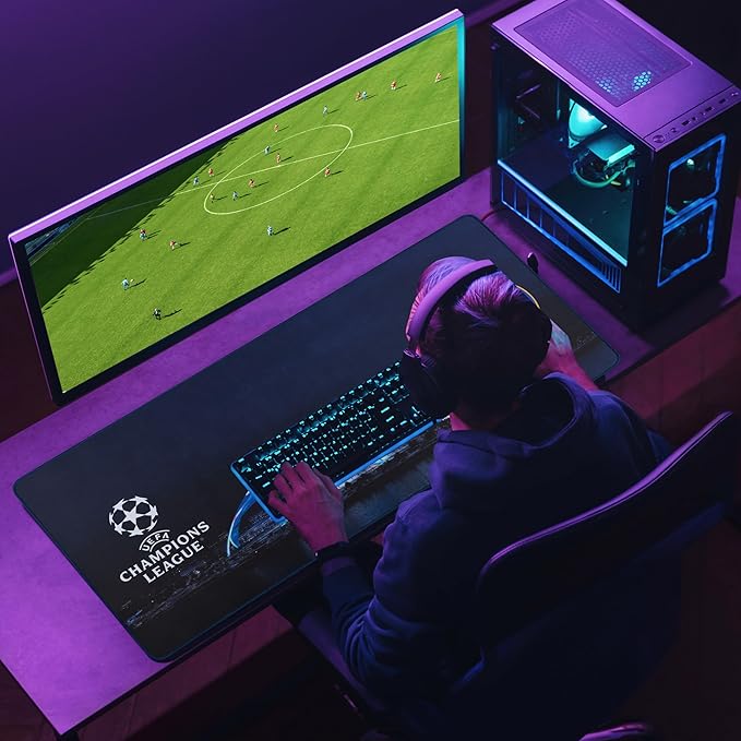 Chelsea FC Large Mouse Pad Gifts for Boys Men Women 31.5x13.8 in Gaming Desk Mat with Non-Slip Rubber Base for Keyboard Mouse Office Computer Setup