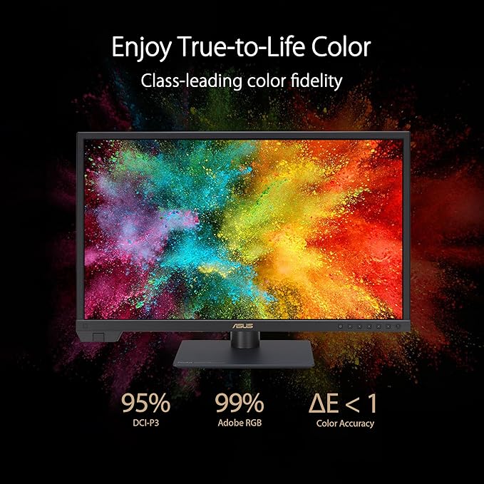 ASUS ProArt Display 24” 4K 12G-SDI HLG Professional Monitor (PA24US) - IPS UHD (3840 x 2160) 99% Adobe RGB 95% DCI-P3 ΔE &lt 1 USB-C Built-in Motorized Colorimeter Calman Ready 3 Year Warrant
