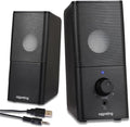 H21 Computer Speakers for Desktop PC Full Stereo Sound USB-Powered Gaming Monitor Speaker with 3.5mm Aux Multimedia for Laptop/Desktop/Tablets/Phone(Black)