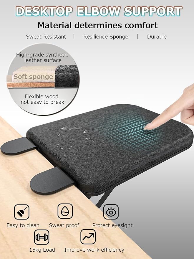 NODOCA Arm Rest for Desk Ergonomics Wrist Rest Desk Extender Soft Sponge Built-in Comfortable Arm Support for Desk Foldable Elbow Rest for Desk Home Office(1pcs)