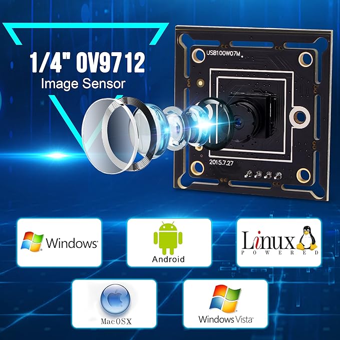 Webcamera_USB HD USB Camera Module High Speed 720P 30fps Webcam Board Mini UVC USB2.0 PC Camera OV9712 Lightburn Camera for Laser Engraver Megapixel Embedded USB Secuirty Camera for Computer