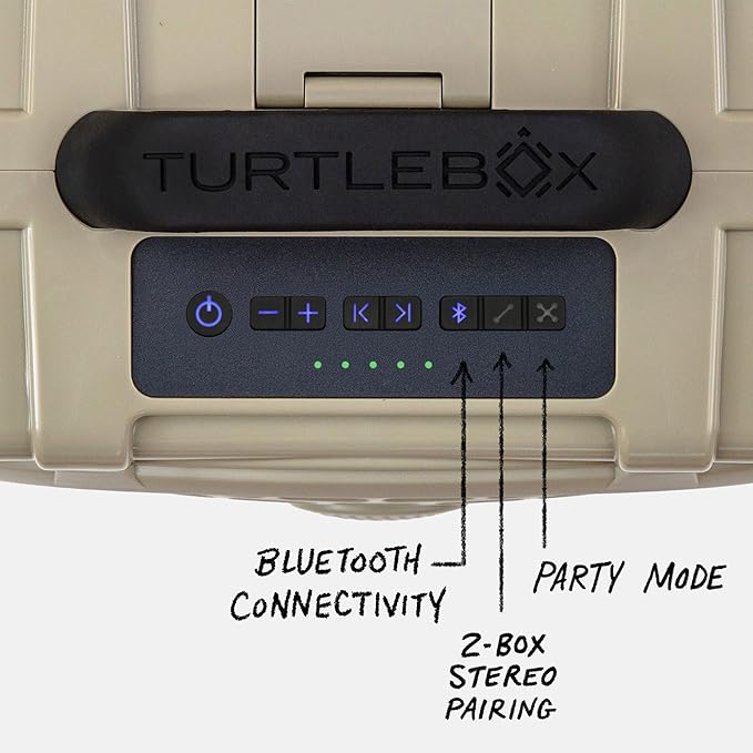 Turtlebox Original Gen 3: Portable Outdoor Bluetooth Speaker – Ultra-Loud (120dB) Waterproof (IP67) Rugged Impact-Resistant 3-Day Battery | Party Mode: Unlimited Pairing for Stereo Sound Tan