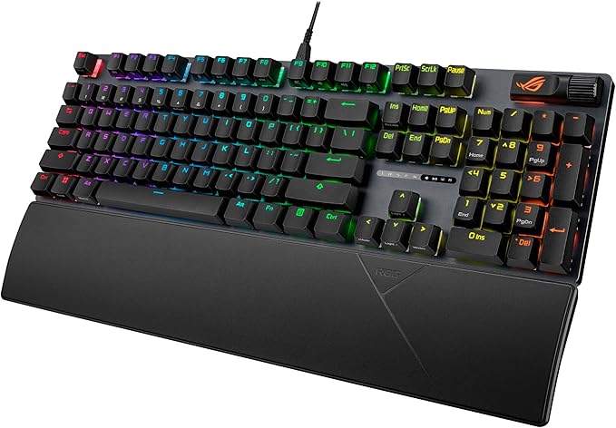 ASUS ROG Strix Scope II X Wired USB Mechanical Gaming Keyboard – 100% Full-Size Hot Swappable Pre-lubed ROG NX Snow V2 Linear Switches PBT Keycaps RGB PC/Mac Support - Black